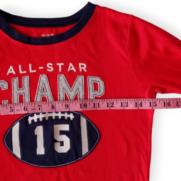 CARTER'S BOYS' RED BASEBALL LONG SLEEVE 2PCS PAJAMA SET. SIZE 12. - Picture 5 of 15